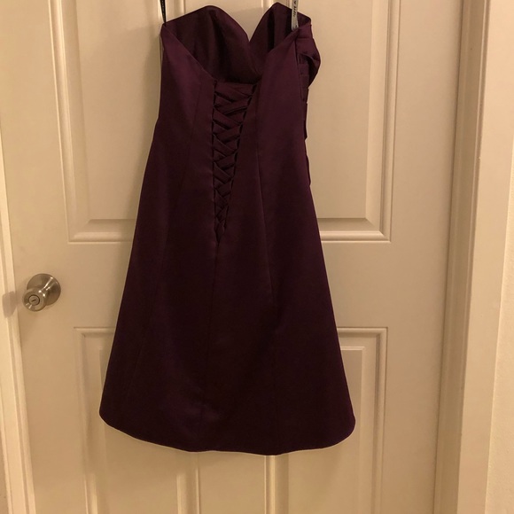 Plum tea length Alfred Angelo bridesmaid dress - Picture 4 of 8
